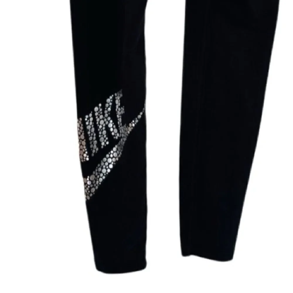 NIKE black and silver Leg-A-See GX1 Foil Legging size S.